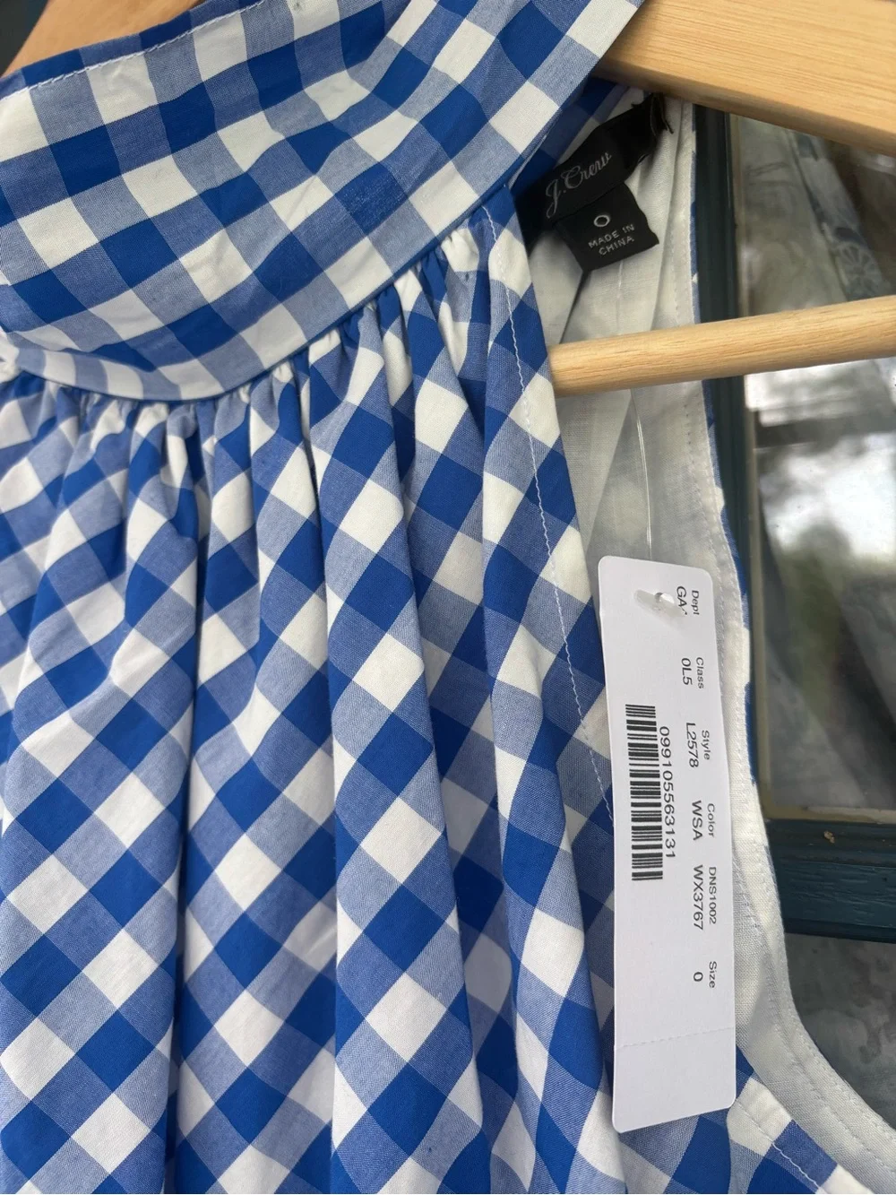 NWT - J. Crew Blue and White Gingham Halter Jumpsuit